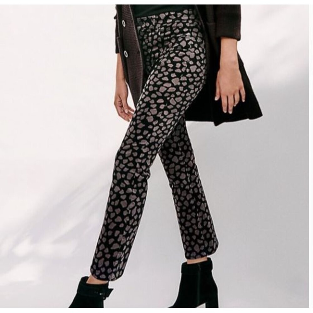 Ann Taylor Womens The Kick Crop Pants Size 6 Cow Print High Rise Ankle NWT
